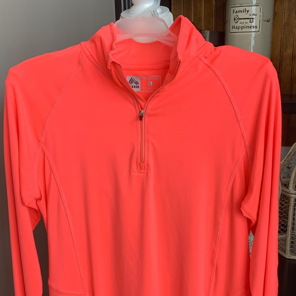 Neon Coral Quarter-Zip Pullover